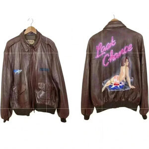 Perrone Aviation Apparel pilot leather bomber jacket size 54 handmade in USA